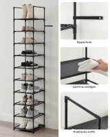 SONGMICS Schuhregal schwarz 33,0 x 33,0 x 173,0 cm, 1 St.