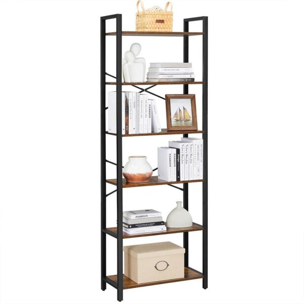 VASAGLE Bücherregal braun, schwarz 66,0 x 30,0 x 186,0 cm, 1 St.