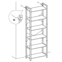 VASAGLE Bücherregal braun, schwarz 66,0 x 30,0 x 186,0 cm, 1 St.