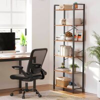VASAGLE Bücherregal braun, schwarz 66,0 x 30,0 x 186,0 cm, 1 St.