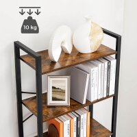 VASAGLE Bücherregal braun, schwarz 66,0 x 30,0 x 186,0 cm, 1 St.