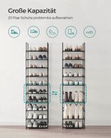 SONGMICS Schuhregal schwarz 45,0 x 28,0 x 173,0 cm, 1 St.