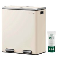 SONGMICS Mülltrenner 2x 30,0 l cremeweiß, 1 St.