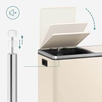 SONGMICS Mülltrenner 2x 30,0 l cremeweiß, 1 St.