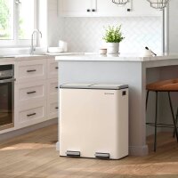 SONGMICS Mülltrenner 2x 30,0 l cremeweiß, 1 St.