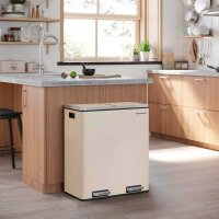 SONGMICS Mülltrenner 2x 30,0 l cremeweiß, 1 St.