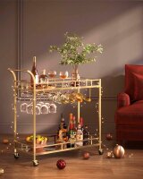 VASAGLE Servierwagen gold 86,0 x 38,0 x 90,0 cm