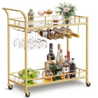 VASAGLE Servierwagen gold 86,0 x 38,0 x 90,0 cm