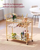VASAGLE Servierwagen gold 86,0 x 38,0 x 90,0 cm