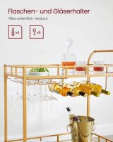 VASAGLE Servierwagen gold 86,0 x 38,0 x 90,0 cm