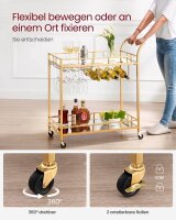 VASAGLE Servierwagen gold 86,0 x 38,0 x 90,0 cm