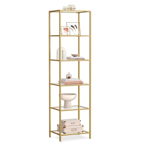 VASAGLE Bücherregal gold 40,0 x 30,0 x 177,3 cm, 1 St.