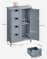 VASAGLE Badschrank grau 55,0 x 28,5 x 82,0 cm