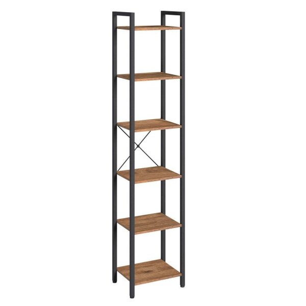 VASAGLE Bücherregal walnuss, schwarz 40,0 x 30,0 x 187,5 cm, 1 St.