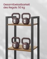 VASAGLE Bücherregal walnuss, schwarz 40,0 x 30,0 x 187,5 cm, 1 St.