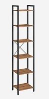 VASAGLE Bücherregal walnuss, schwarz 40,0 x 30,0 x 187,5 cm, 1 St.