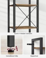 VASAGLE Bücherregal walnuss, schwarz 40,0 x 30,0 x 187,5 cm, 1 St.