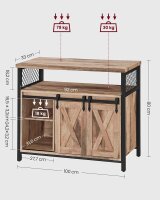 VASAGLE Sideboard, LSC092B50 natur 100,0 x 33,0 x 80,0 cm, 1 St.