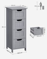 VASAGLE Badschrank grau 30,0 x 28,5 x 82,0 cm