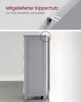 VASAGLE Badschrank grau 30,0 x 28,5 x 82,0 cm