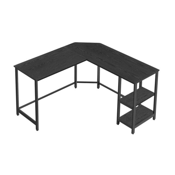 VASAGLE Schreibtisch schwarz L-Form, 8-Fuß-Gestell schwarz 88,0 / 138,0 x 49,0 cm