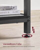 VASAGLE Schreibtisch schwarz L-Form, 8-Fuß-Gestell schwarz 88,0 / 138,0 x 49,0 cm