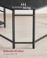 VASAGLE Schreibtisch schwarz L-Form, 8-Fuß-Gestell schwarz 88,0 / 138,0 x 49,0 cm