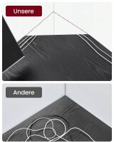 VASAGLE Schreibtisch schwarz L-Form, 8-Fuß-Gestell schwarz 88,0 / 138,0 x 49,0 cm