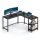 VASAGLE Schreibtisch schwarz L-Form, 8-Fuß-Gestell schwarz 88,0 / 138,0 x 49,0 cm