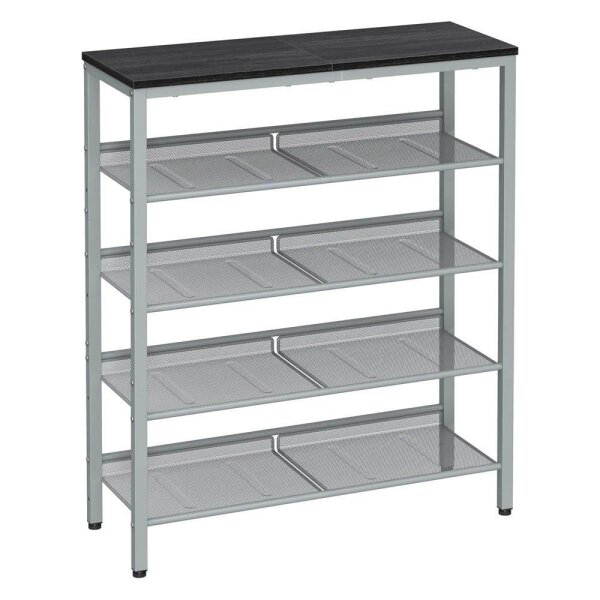 VASAGLE Schuhregal silber, schwarz 75,0 x 28,0 x 93,0 cm, 1 St.