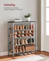 VASAGLE Schuhregal silber, schwarz 75,0 x 28,0 x 93,0 cm, 1 St.