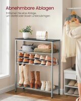 VASAGLE Schuhregal silber, schwarz 75,0 x 28,0 x 93,0 cm, 1 St.