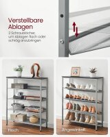VASAGLE Schuhregal silber, schwarz 75,0 x 28,0 x 93,0 cm, 1 St.