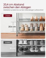 VASAGLE Schuhregal silber, schwarz 75,0 x 28,0 x 93,0 cm, 1 St.