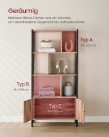 VASAGLE Bücherregal eiche, schwarz 74,0 x 30,0 x 154,5 cm, 1 St.