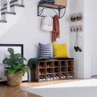 VASAGLE Schuhbank LHS15BX braun, schwarz Holz 105,0 cm