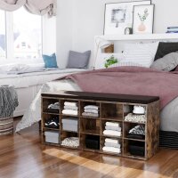 VASAGLE Schuhbank LHS15BX braun, schwarz Holz 105,0 cm