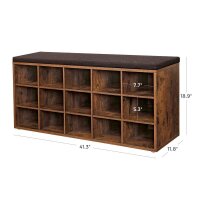 VASAGLE Schuhbank LHS15BX braun, schwarz Holz 105,0 cm