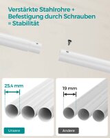 SONGMICS Rollgarderobe weiß Metall 4 Haken 103,5 x 141,0 / 155,0 cm, 1 St.