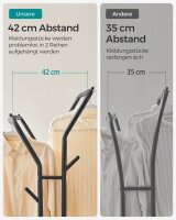 SONGMICS Rollgarderobe schwarz Metall 4 Haken 103,5 x 141,0 / 155,0 cm, 1 St.