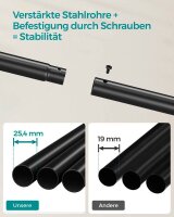 SONGMICS Rollgarderobe schwarz Metall 4 Haken 103,5 x 141,0 / 155,0 cm, 1 St.