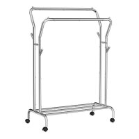 SONGMICS Rollgarderobe silber Metall 4 Haken 103,5 x...