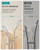 SONGMICS Rollgarderobe silber Metall 4 Haken 103,5 x 141,0 / 155,0 cm, 1 St.