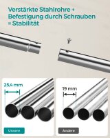 SONGMICS Rollgarderobe silber Metall 4 Haken 103,5 x 141,0 / 155,0 cm, 1 St.