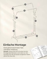 SONGMICS Rollgarderobe silber Metall 4 Haken 103,5 x 141,0 / 155,0 cm, 1 St.
