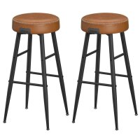 VASAGLE Barhocker LBC090K01 braun Kunstleder, 2 St.