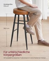 VASAGLE Barhocker LBC090K01 braun Kunstleder, 2 St.
