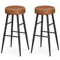 VASAGLE Barhocker LBC090K01 braun Kunstleder, 2 St.