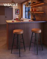 VASAGLE Barhocker LBC090K01 braun Kunstleder, 2 St.