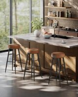 VASAGLE Barhocker LBC090K01 braun Kunstleder, 2 St.